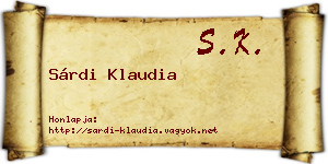 Sárdi Klaudia névjegykártya