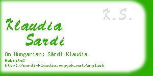 klaudia sardi business card
