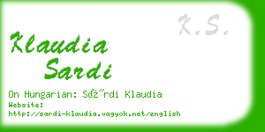 klaudia sardi business card